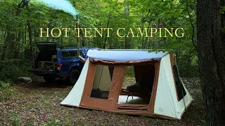 Hot Tent Camping | Converting a Canvas Tent to a Hot Tent with a Wood Stove