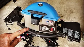 Weber Q-1200 Gas Grill with Rotisserie! / Awesome 600 Degree Seared Chuck Eye Steak!
