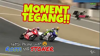 Moment Tegang! Valentino Rossi vs Casey Stoner Race Battle paling Gila | MotoGP 🏍️