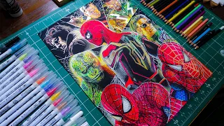Drawing Spider-man No Way Home Tobey, Andrew  Timelapse | JayCarts