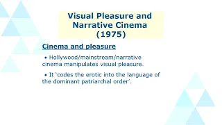 Video Lesson on Laura Mulvey's Visual Pleasure and Narrative Cinema