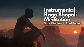 Instrumental Raga Bhopali Meditation | Sitar Santoor Flute Tabla | Royalty Free | No Copyright |