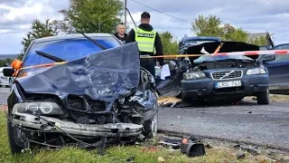 Volvo crash. Volvo XC70 vs BMW 5 (E39) and BMW X5 (F15). DDrive