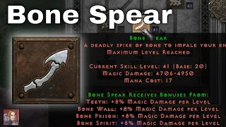D2R Skills & Abilities -  Bone Spear (Necromancer, Poison & Bone)