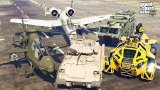 GTA 5 - Stealing Military Emergency Vehicles with Franklin! | (Real Life Cars) #133