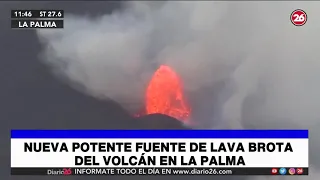 Nueva potente fuente de lava brota del volcán La Palma