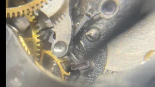 “fixing” CLOCK ESCAPEMENT (elgin pocket watch) lubrication problem