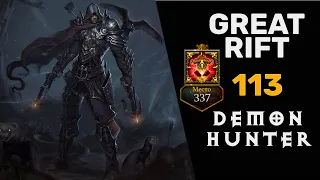 ДИАБЛО 3 ВП 113 ОХОТНИК НА ДЕМОНОВ | DIABLO 3 GREAT RIFT LVL 113 DEMON HUNTER | RANK 337