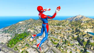 GTA 5 Spiderman Epic Jumps Compilation(GTA V Fails Funny Moments)