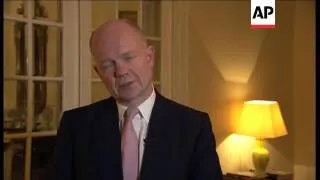 British FM William Hague on cancellation of G8 Sochi meeting