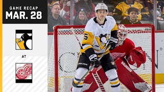 GAME RECAP: Penguins at Red Wings (03.28.23) | Petry Returns to the Lineup