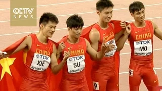 China wins silver medal in men's 4x100m relay