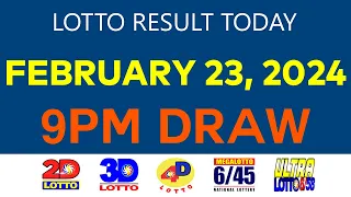 Lotto Result Today 9PM FEBRUARY 23 2024 (Friday) 2D 3D 4D 6/45 6/58 PCSO