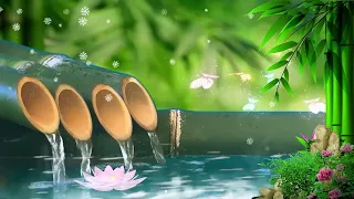 Relaxing music with the sound of nature bamboo water fountain