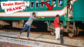 Unfortunate Train Horn Prank 2022 || Best of Train Horn Prank Reaction on public... || 4 Minute Fun