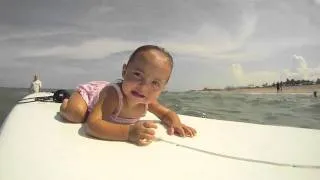 Extreme Baby Surfing ; 9 month old Baby goes surfing for the first time