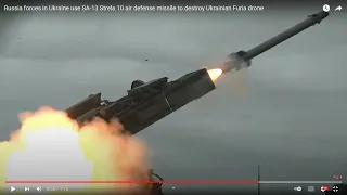 Russia forces in Ukraine use SA-13 Strela 10 air defense missile to destroy Ukrainian Furia drone