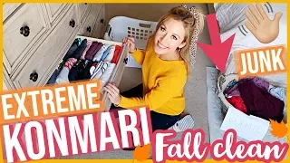 CLEAN WITH ME 2019! ULTIMATE KONMARI DECLUTTER EXTREME CLEANING MOTIVATION | FALL CLEAN 2019