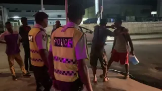 How police officers control drunkard civilians in Fiji