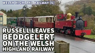 Welsh Highland Heritage Railway Russell leaves Beddgelert on the Welsh Highland Railway