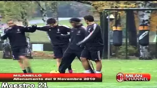 Ronaldinho Funny Training [ Imitating Ibrahimovic ] With Robinho Pato T.Silva - 09/11/2010