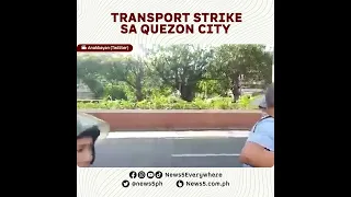 Ilang PUV driver at operator na nagpoprotesta sa QC, sinita ng mga pulis