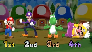Mario Party 9 Minigames - Mario vs Yoshi vs Wario vs Waluigi