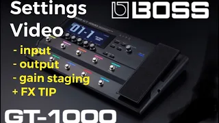 BOSS GT1000/Core Settings video - input, output, gain stage & stereo FX!!!