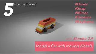 [2.9] Blender Tutorial: Wheel Rigging for Car Animations -5 minute Tutorial - Beginner