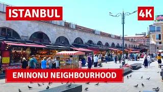 Istanbul 2022 Eminonu Neighbourhood 11 July Walking Tour|4k UHD 60fps