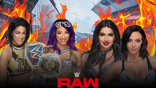 WWE RAW Grudge Match Women's Tag Team Championship - Bayley & Sasha Banks Vs The IIconics (4K 60fps)