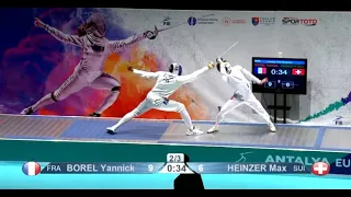 Stunning parry-riposte by Max Heinzer against Yannick Borel at Antalya European Championships 2022