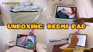 COMPREI UM TABLET!: UNBOXING DO MEU REDMI PAD E ACESSÓRIOS + PRIMEIRAS IMPRESSÕES!