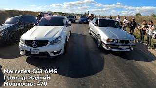 Mercedes C63 AMG vs BMW M5 e34 S62 engine 400hp