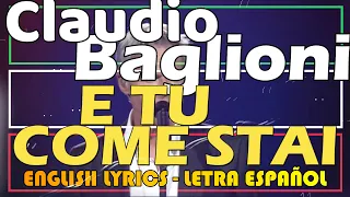 E TU COME STAI - Claudio Baglioni 1978 (Letra Español, English Lyrics, Testo italiano)