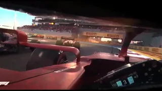 f1 2021 abu dhabi 16 charles leclerc pov good race start helmet camera yas marina ferrari onboard