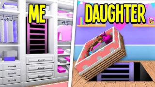 Mom Vs Daughter Secret Base Build Off! (Roblox Bloxburg)