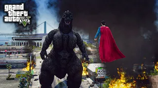 Superman Vs Heisei Godzilla Epic Battle ( GTA V Mods )