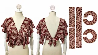 Sew in 10 Minutes With 1m Fabric 💥 Very Easy Butterfly Blouse Design