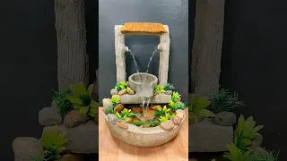 घर पर फव्वारा बनाना सीखें,home made waterfall fountain #waterfallfountain #waterfall #homedecor #diy