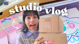 Studio Vlog 📦: Making new business cards and revamping my shop for 2024