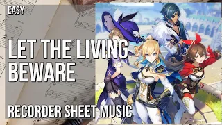 Recorder Sheet Music: How to play Let the Living Beware (Hutao's Theme from Genshin Impact) by tnbee