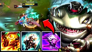 TAHM KENCH TOP IS FREE WINS AND REQUIRES NO SKILL (HIGH W/R) - S14 Tahm Kench TOP Gameplay Guide