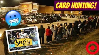 *Crazy Long Lines Sports Card Hunting! 😱 + Opening Mega Box Select Football 🔥 Sick Pulls!