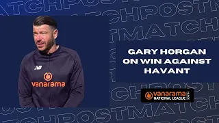 POST-MATCH | Gary Horgan on win against Havant & Waterlooville in the National League South