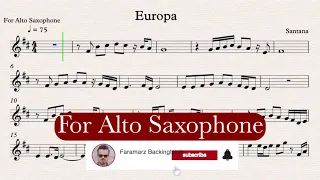Europa - Santana - Play along for Alto Sax