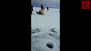 Углегорцы ловят селёдку на озере Айнском в Красногорске