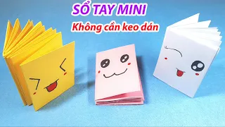 Cách làm sổ tay mini không cần keo đơn giản | DIY MINI NOTE BOOK WITHOUT GLUE #115