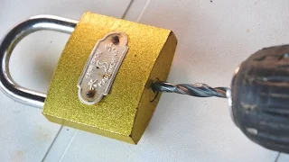 Drill open a padlock