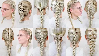 How To Braid Your Own Hair For Complete Beginners - 15 EASY Braids For Summer (FULL TALK THROUGH)